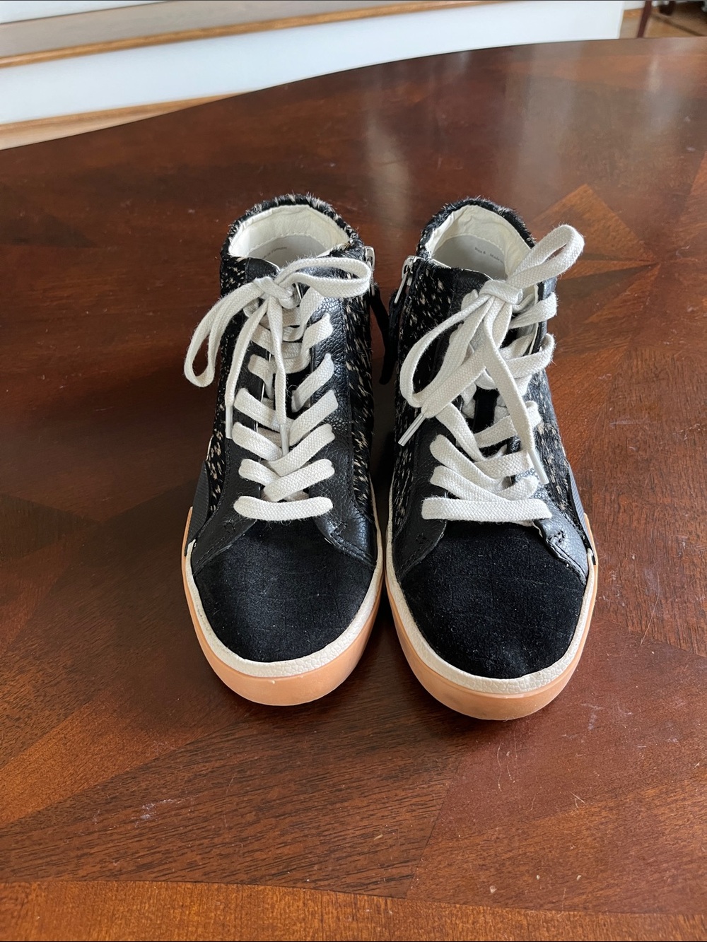 Dolce Vita Black High-Top Sneakers with White Laces